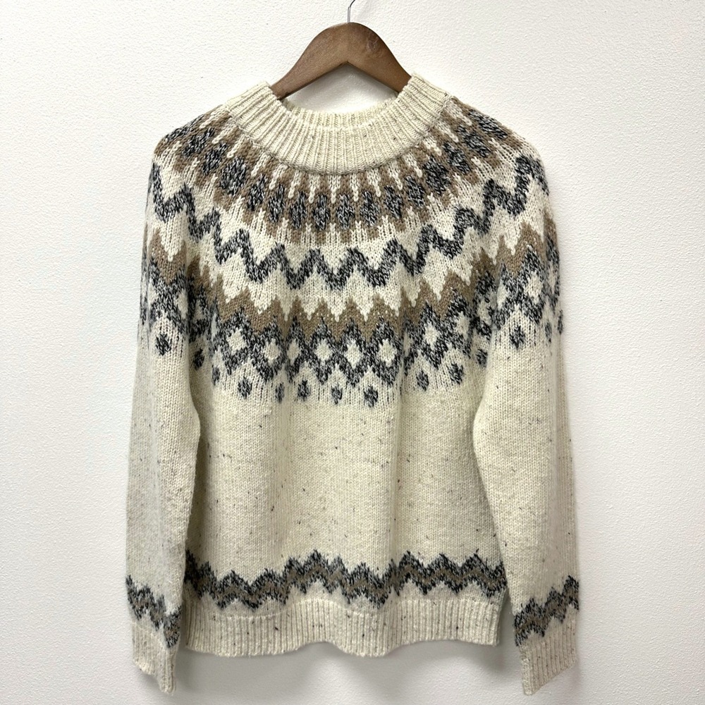 French Connection Leena Fair Isle Mockneck Sweater Neutrals S